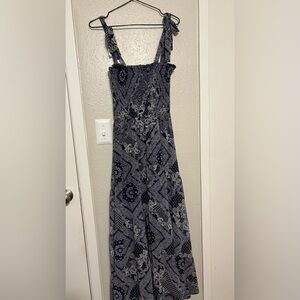 Francesca Blue and White Patterned Maxi Dress